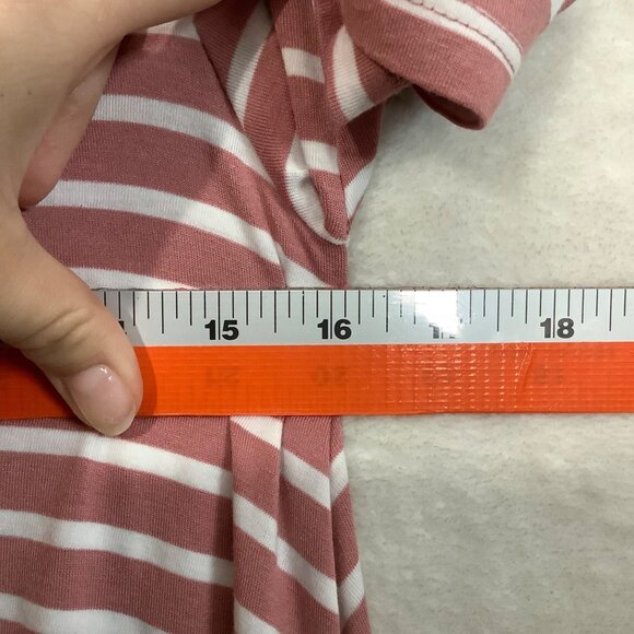 JODIFL Striped Pink White Short-Sleeve A-Line Dress Women Small Keyhole NEW NWT - Picture 7 of 9